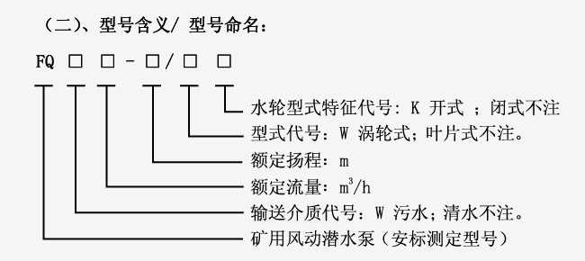 FQW18-80/K礦用風(fēng)動(dòng)潛水泵型號意義