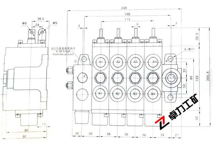 4GCJX-G12L-40-4T-4C-4C工程機(jī)械用多路換向閥